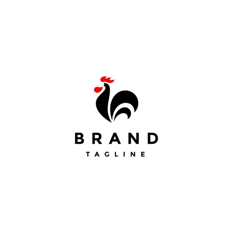 Abstract Minimalist Rooster Logo Design. Simple Black Rooster Crowing Logo Design. vector