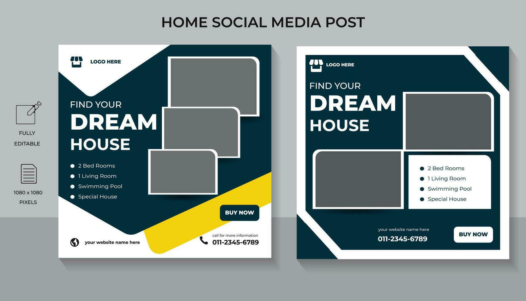 Home sale or real estate web banner template , Home For Sale Social Media post promotion vector