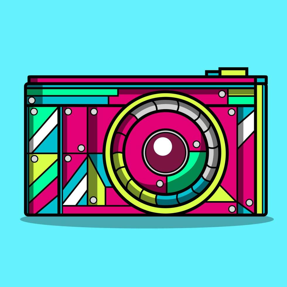 camera cyberpunk vector