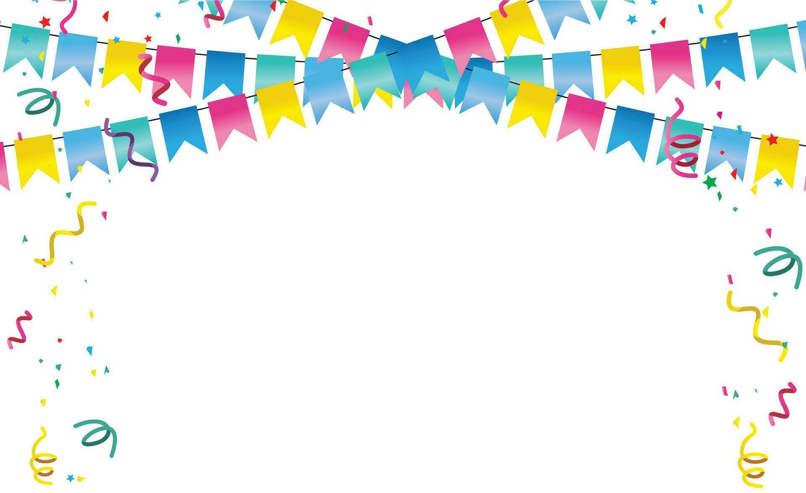 colorful happy birthday border frame with confetti vector