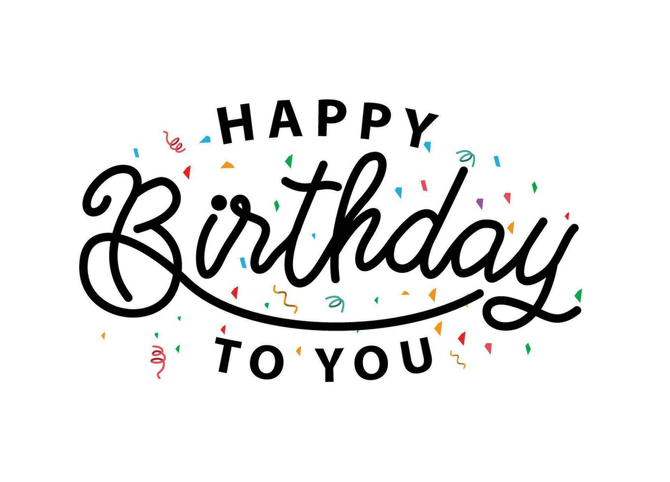 colorful happy birthday border frame with confetti vector