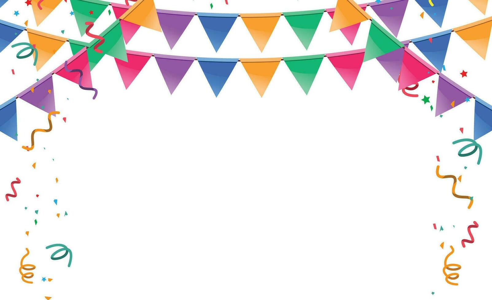 colorful happy birthday border frame with confetti vector