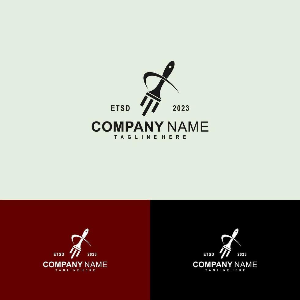 Fast-paced brush and diagram illustration logo suitable for paint company vector