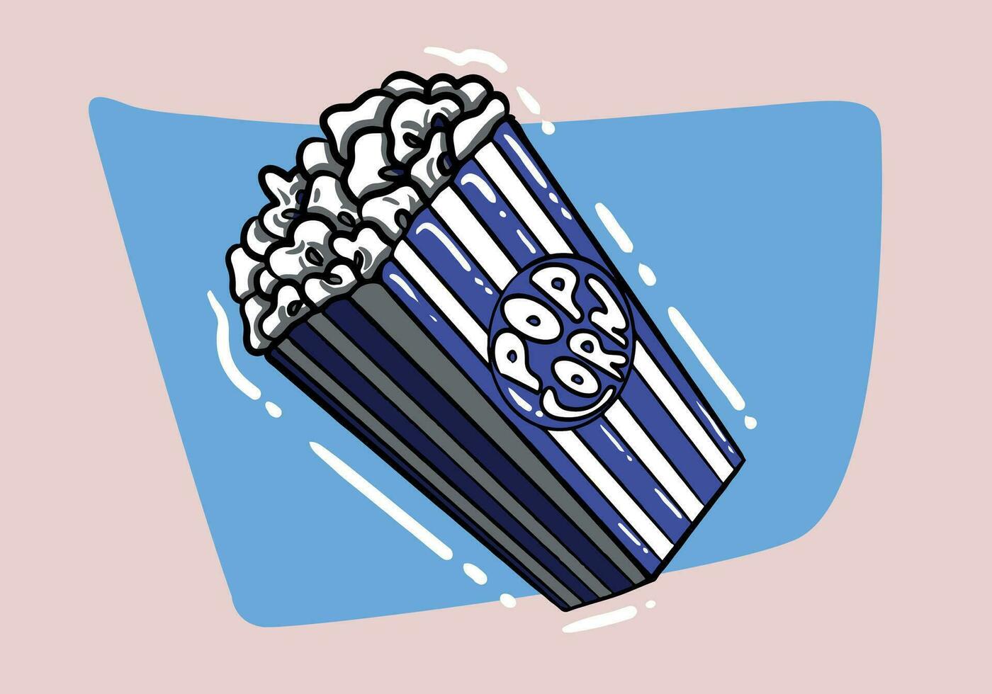 popcorn hand drawn vector. pop corn, cinema movie box, food bucket, film snack, bag container popcorn sketch. isolated color illustration vector