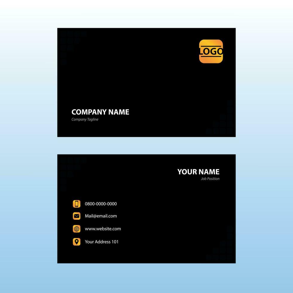 Modern Business Card With Black Gold Texture And Dark Background vector