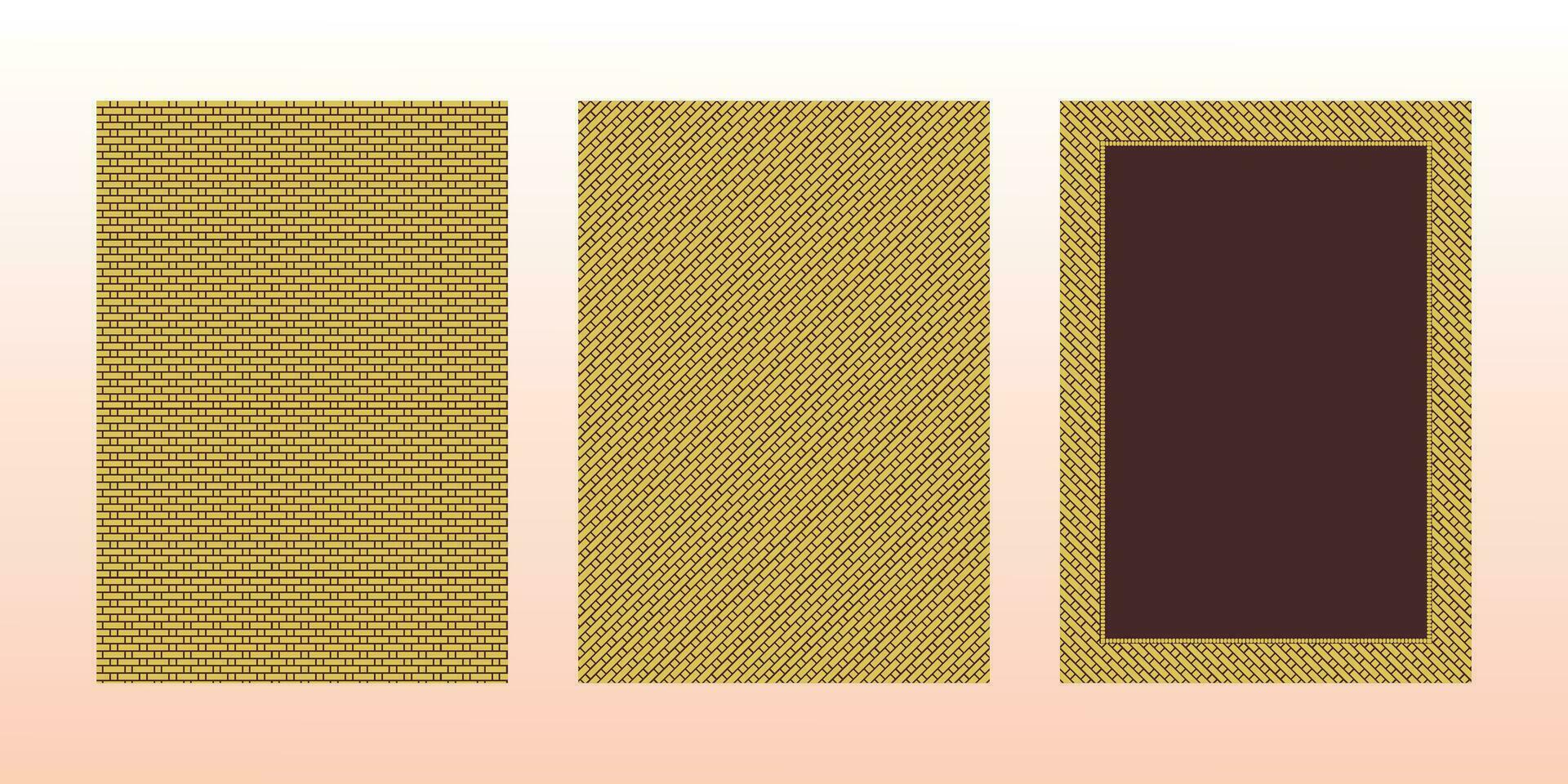 Woven Background Mat Frame Light Brown vector