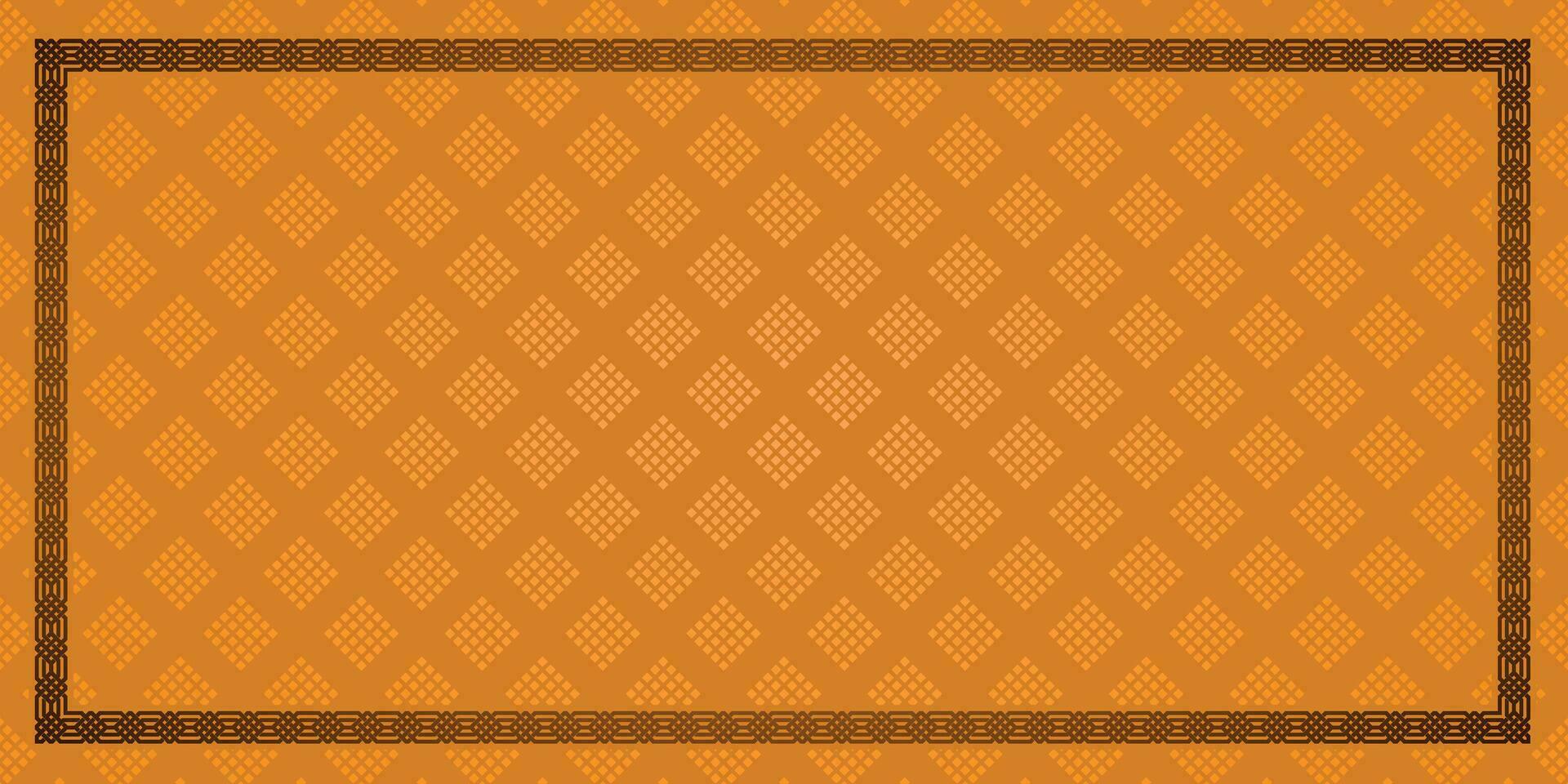 Rectangle Geometric Pattern Background With Brown Frame vector