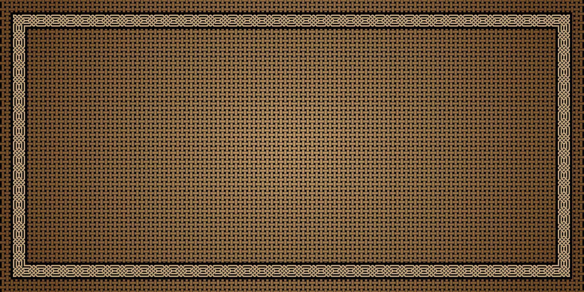 Woven Background Mat Brown Frame vector