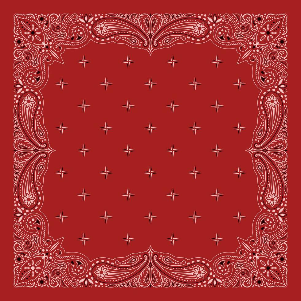 Simply Bandana decorated with white black geometric ornament lines that can be applied to fabrics of various colors vector