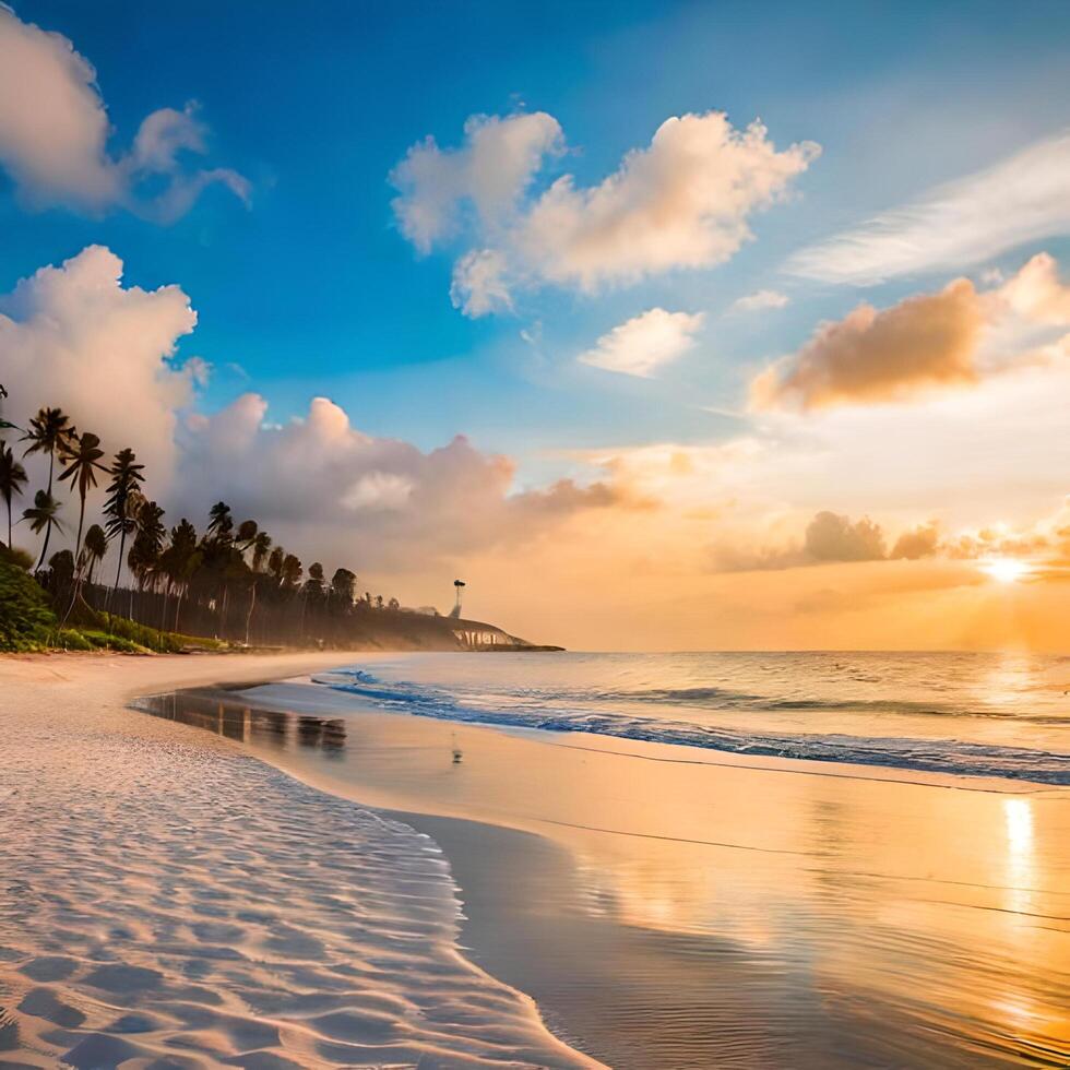 Beach Day With Palm Trees photo