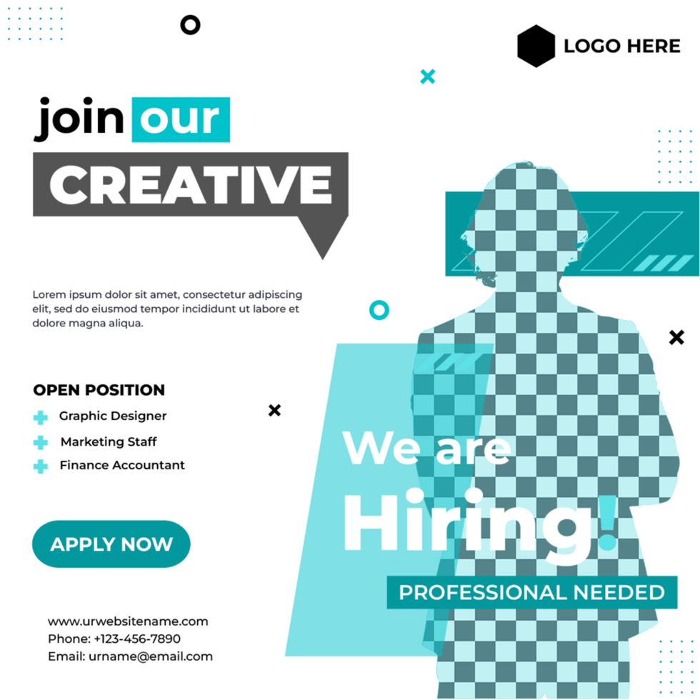 We are hiring job position social media promotion post design template psd