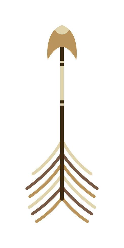 Ethnic Arrow Illustration. Boho Arrow In Flat Design Illustration.  Decorative design element in Boho style. Vector illustration isolated on white background.