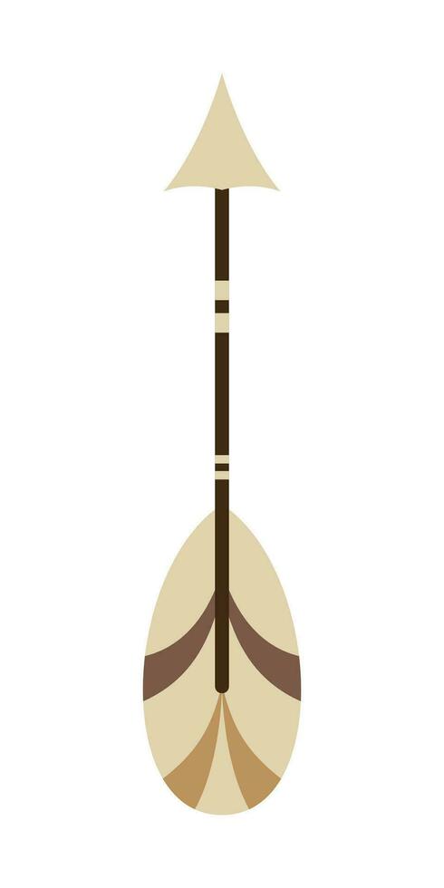 Ethnic Arrow Illustration. Boho Arrow In Flat Design Illustration.  Decorative design element in Boho style. Vector illustration isolated on white background.