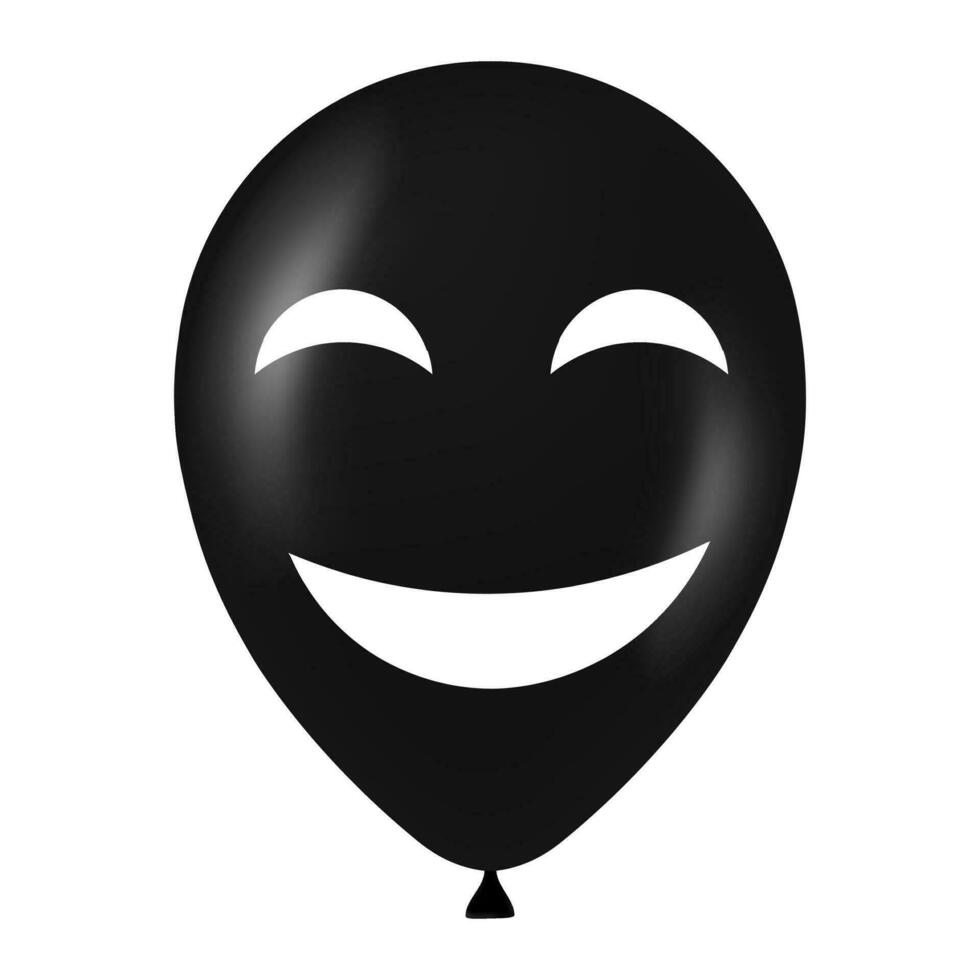 Halloween black balloon illustration with scary and funny face vector