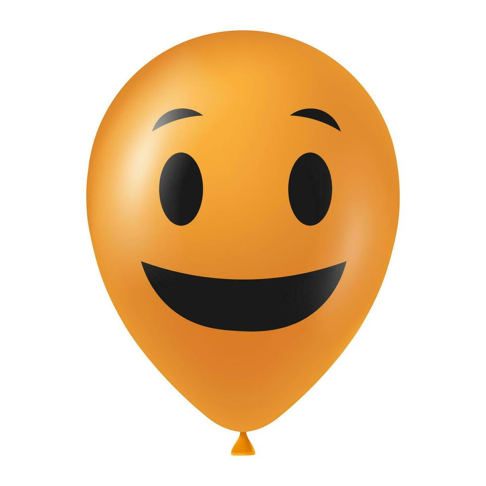 Halloween orange balloon illustration with scary and funny face vector