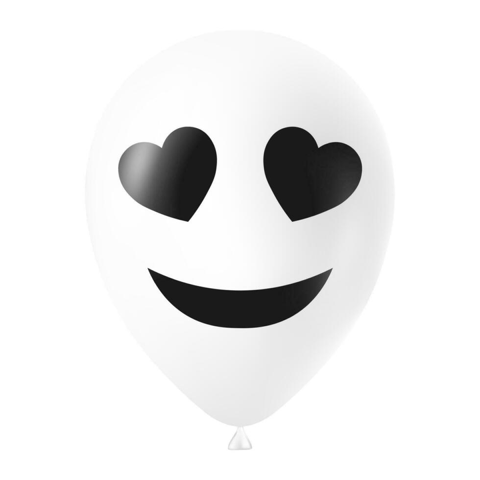 Halloween white balloon illustration with scary and funny face vector