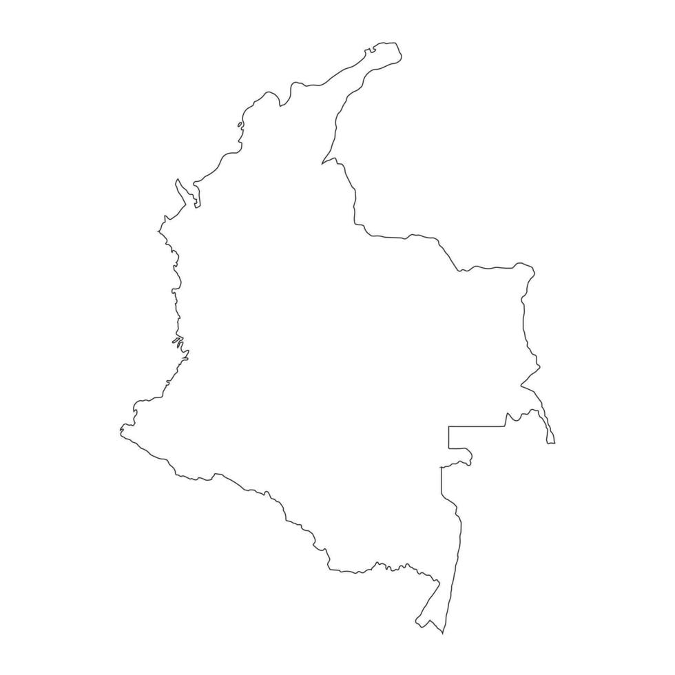 Mapa de Colombia altamente detallado con bordes aislados en segundo plano. vector