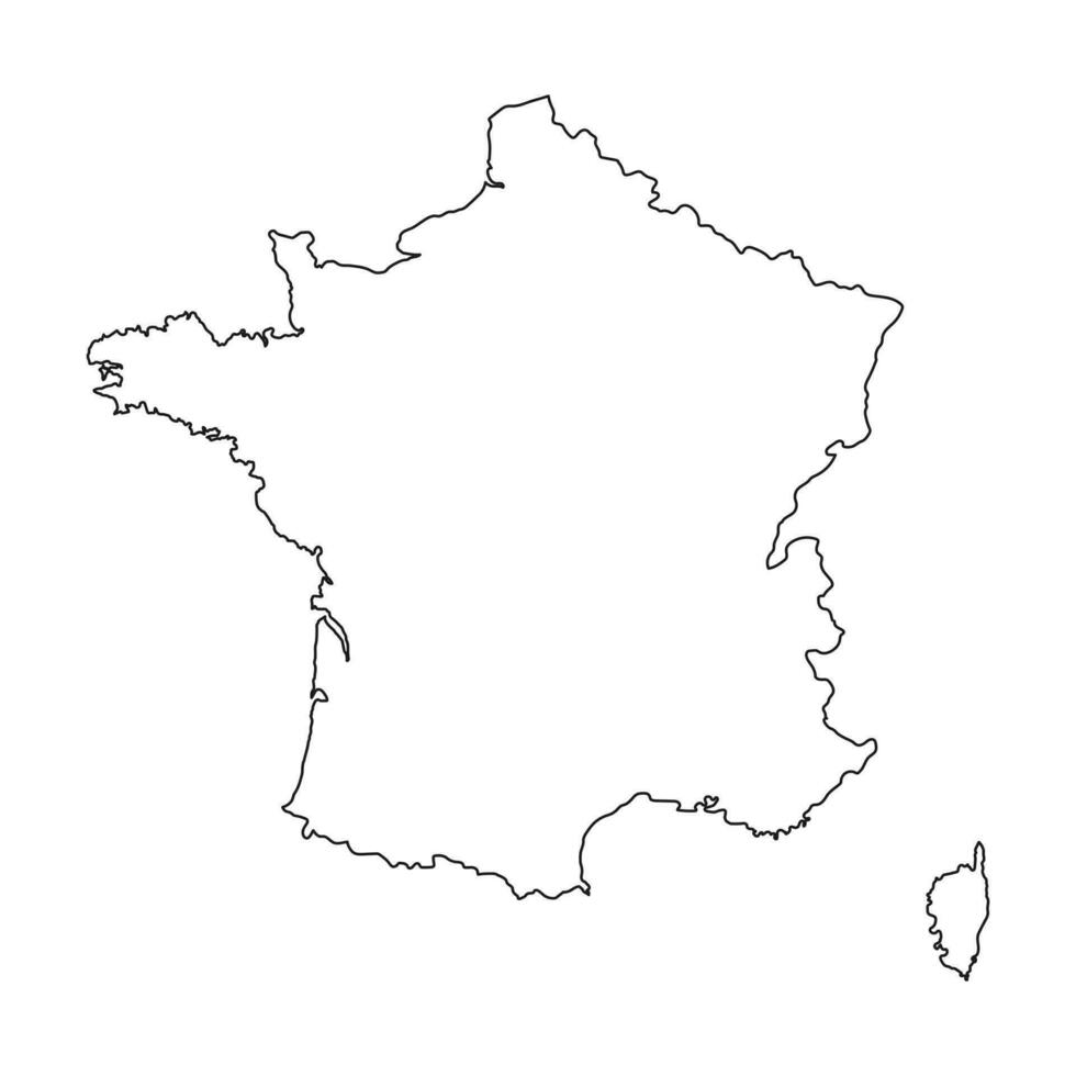 Mapa de Francia muy detallado con bordes aislados en segundo plano. vector