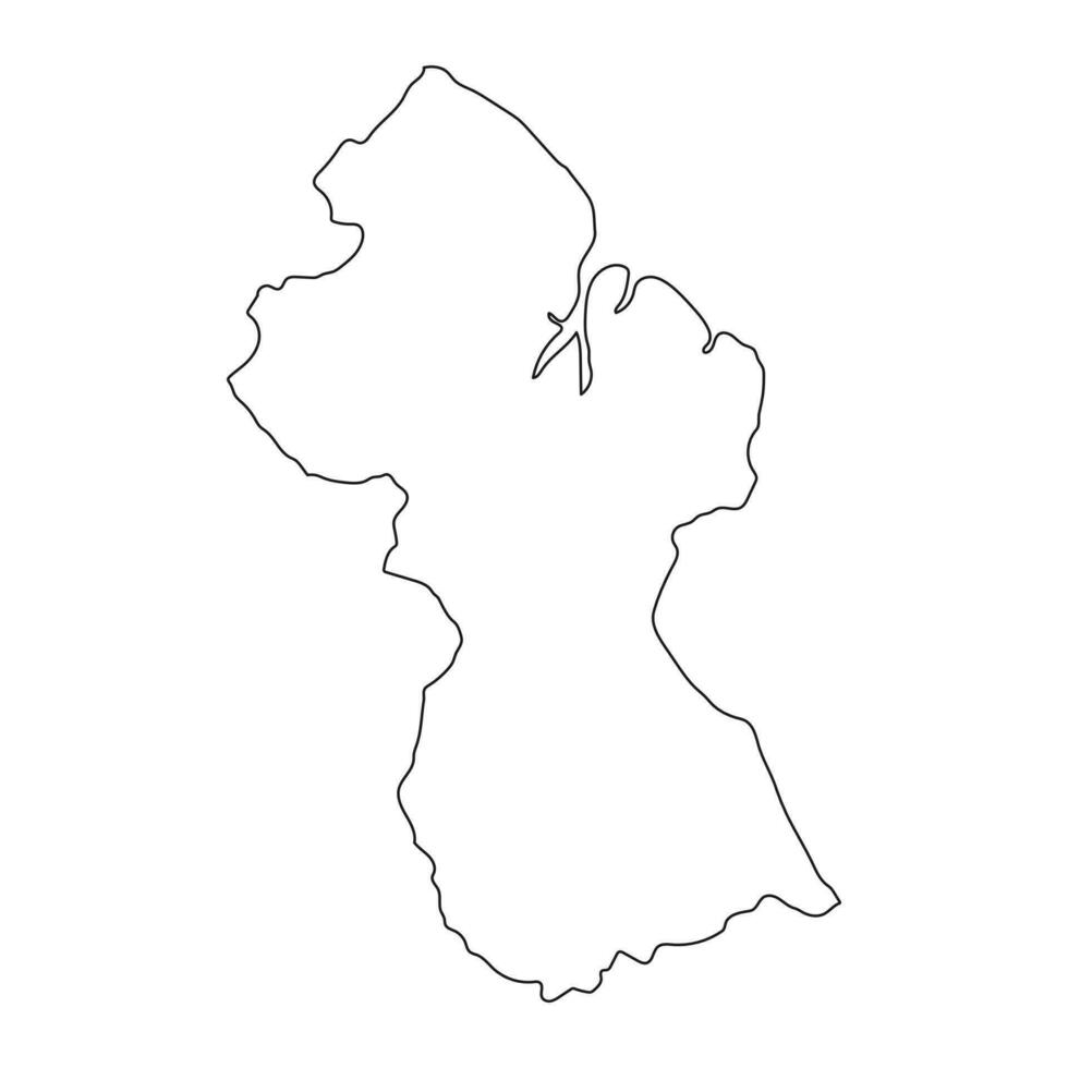 Highly detailed Guyana map with borders isolated on background vector