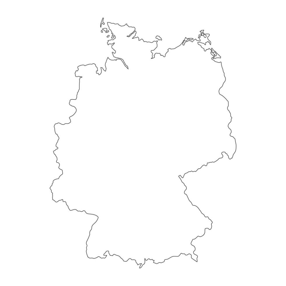 Mapa de Alemania muy detallado con bordes aislados en segundo plano. vector