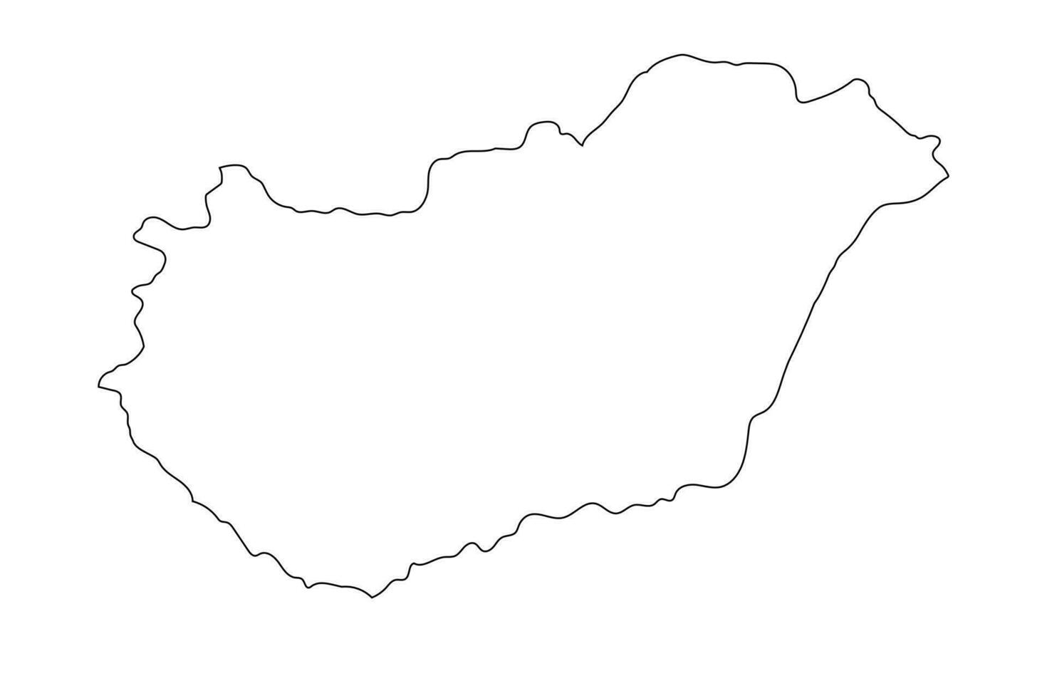 Highly detailed Hungary map with borders isolated on background vector