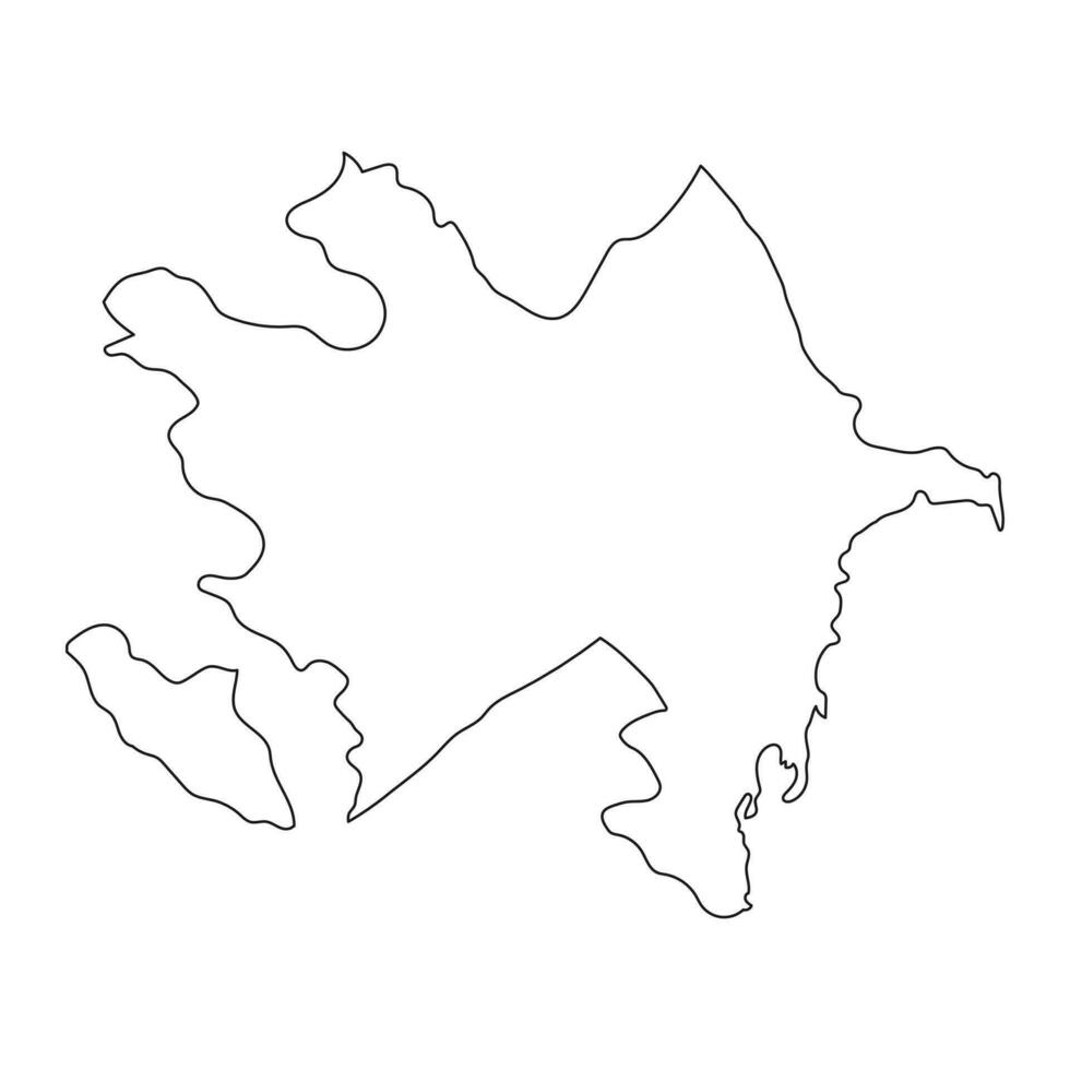 Highly detailed Azerbaijan map with borders isolated on background vector