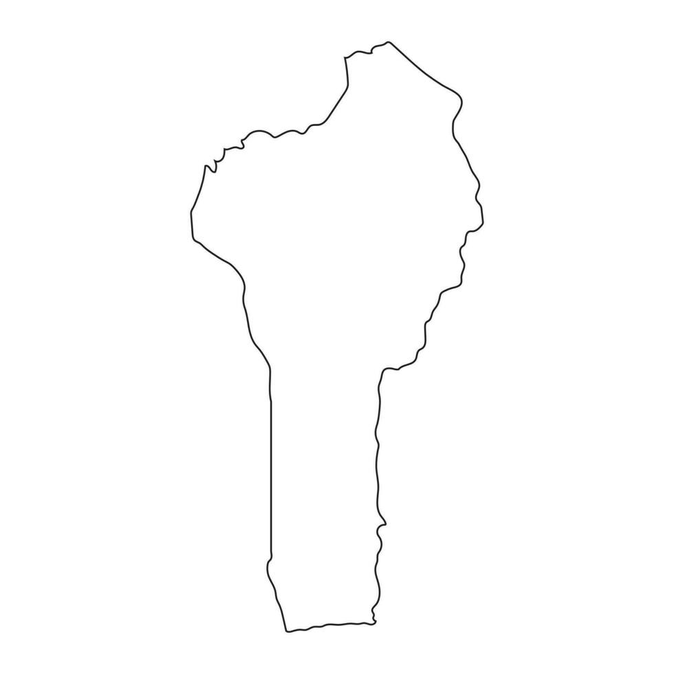 Highly detailed Benin map  with borders isolated on background vector