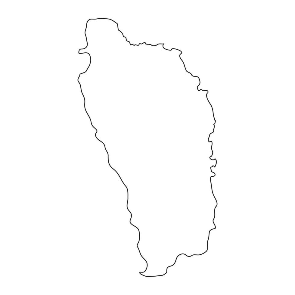 Highly detailed Dominica map with borders isolated on background vector