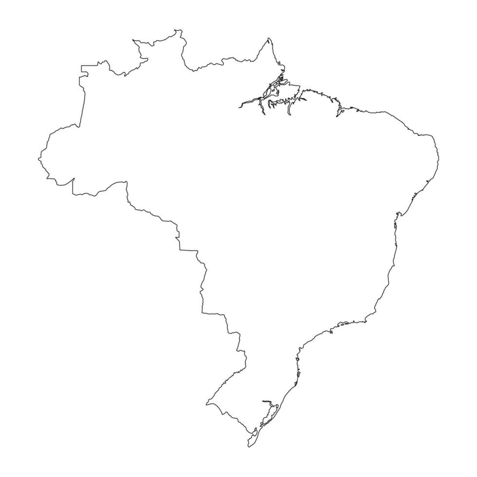 Highly detailed Brazil map  with borders isolated on background vector