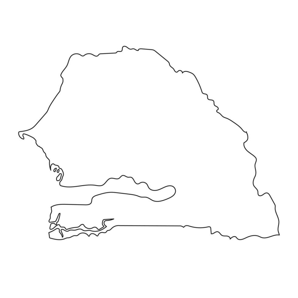 Highly detailed Senegal map with borders isolated on background vector