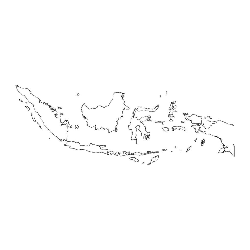 Mapa de Indonesia muy detallado con bordes aislados en segundo plano. vector