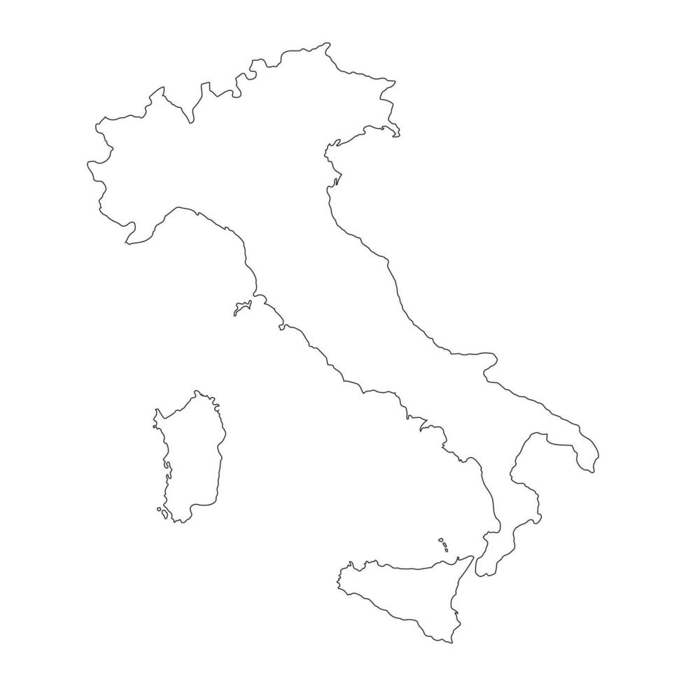 Mapa de Italia muy detallado con bordes aislados en segundo plano. vector