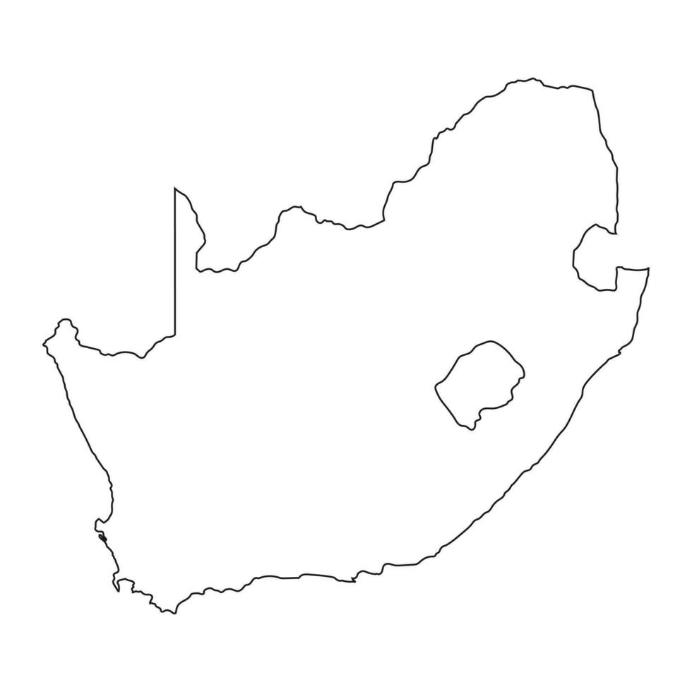 Highly detailed South Africa map with borders isolated on background vector