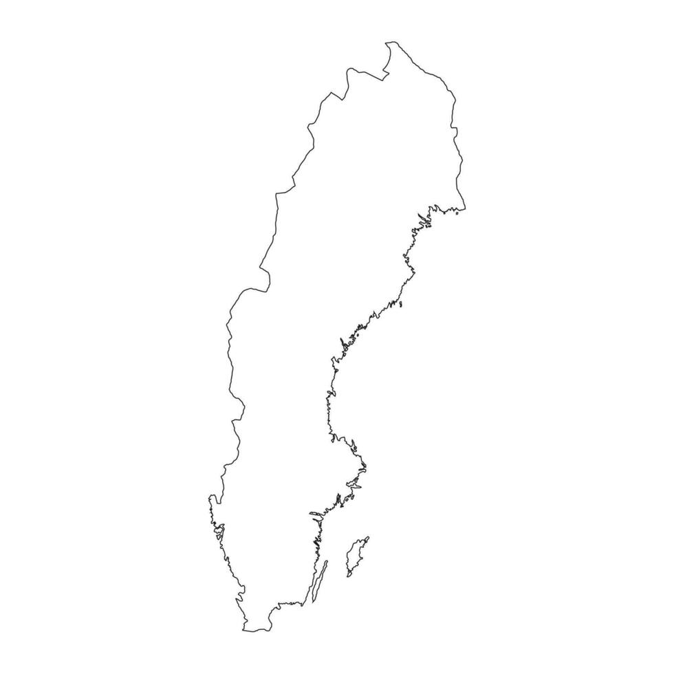 Highly detailed Sweden map with borders isolated on background vector