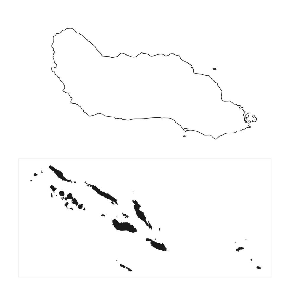 Highly detailed Solomon Islands with Guadalcanal map with borders isolated on background vector