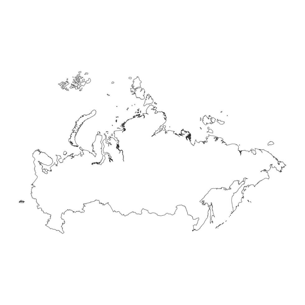 Highly detailed Russian Federation map with borders isolated on background vector