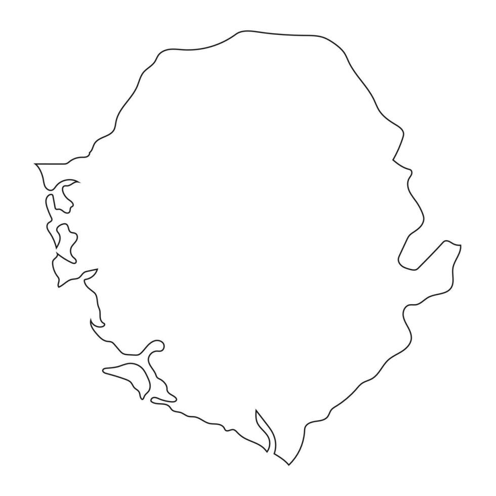 Highly detailed Sierra Leone map with borders isolated on background vector