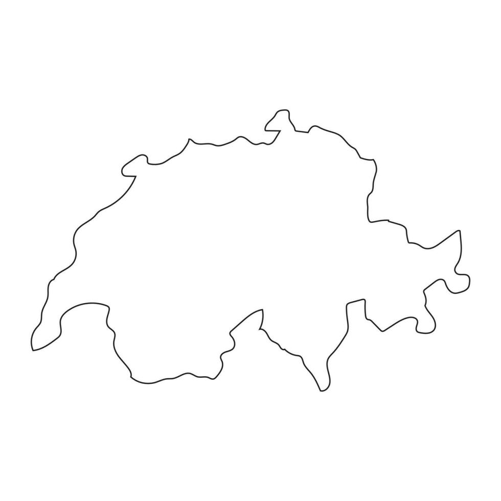 Suiza mapa muy detallado con bordes aislados en segundo plano. vector