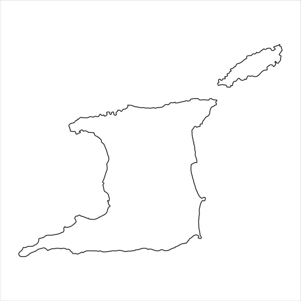 Highly detailed Trinidad and Tobago map with borders isolated on background vector