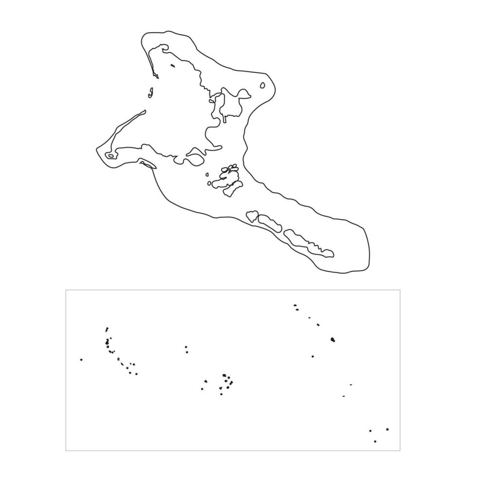 Highly detailed Kiribati map with Christmas Island and borders isolated on background vector
