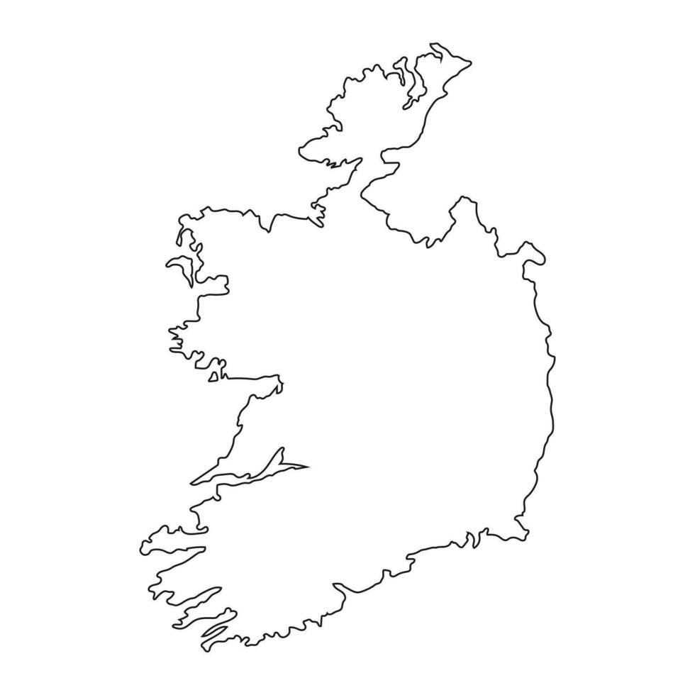 Mapa de Irlanda muy detallado con bordes aislados en segundo plano. vector