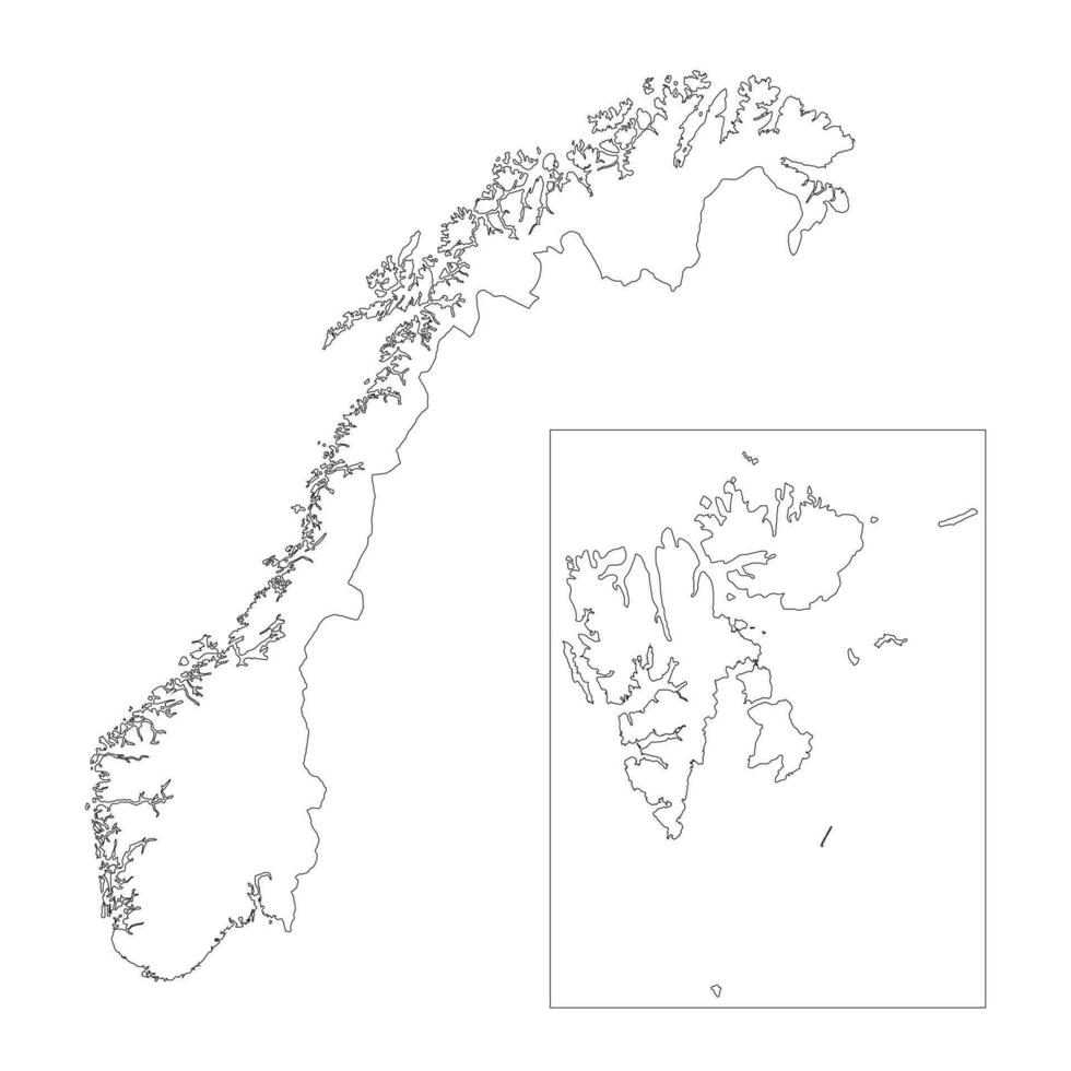 Highly detailed Norway map with borders isolated on background vector