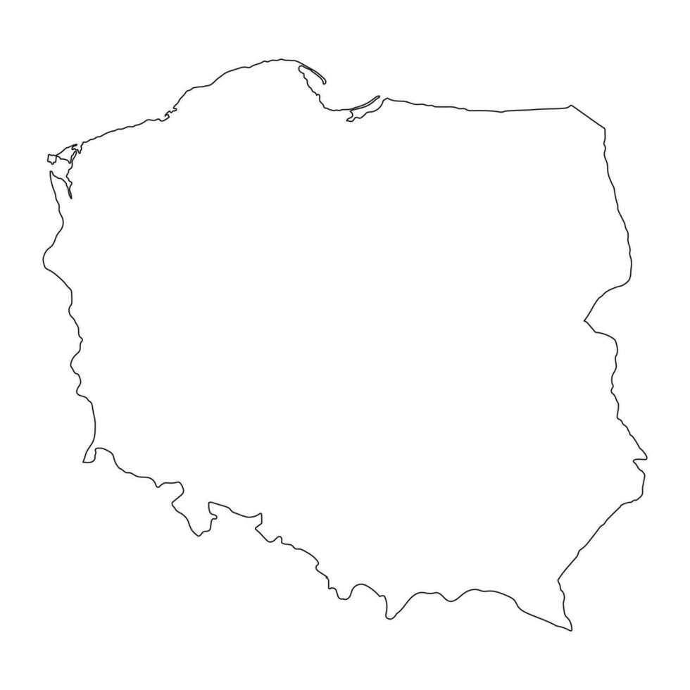 Highly detailed Poland map with borders isolated on background vector