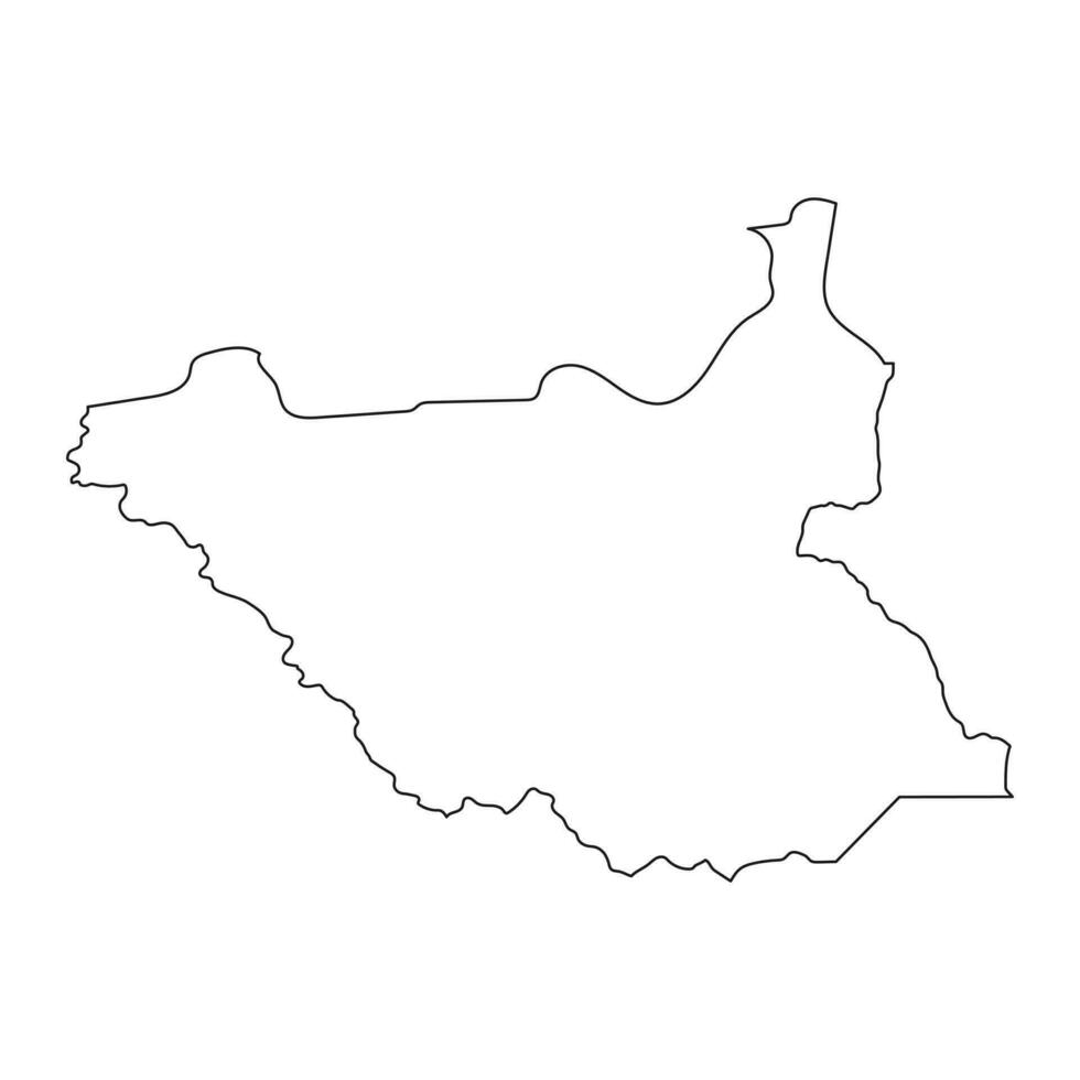 Highly detailed South Sudan map with borders isolated on background vector