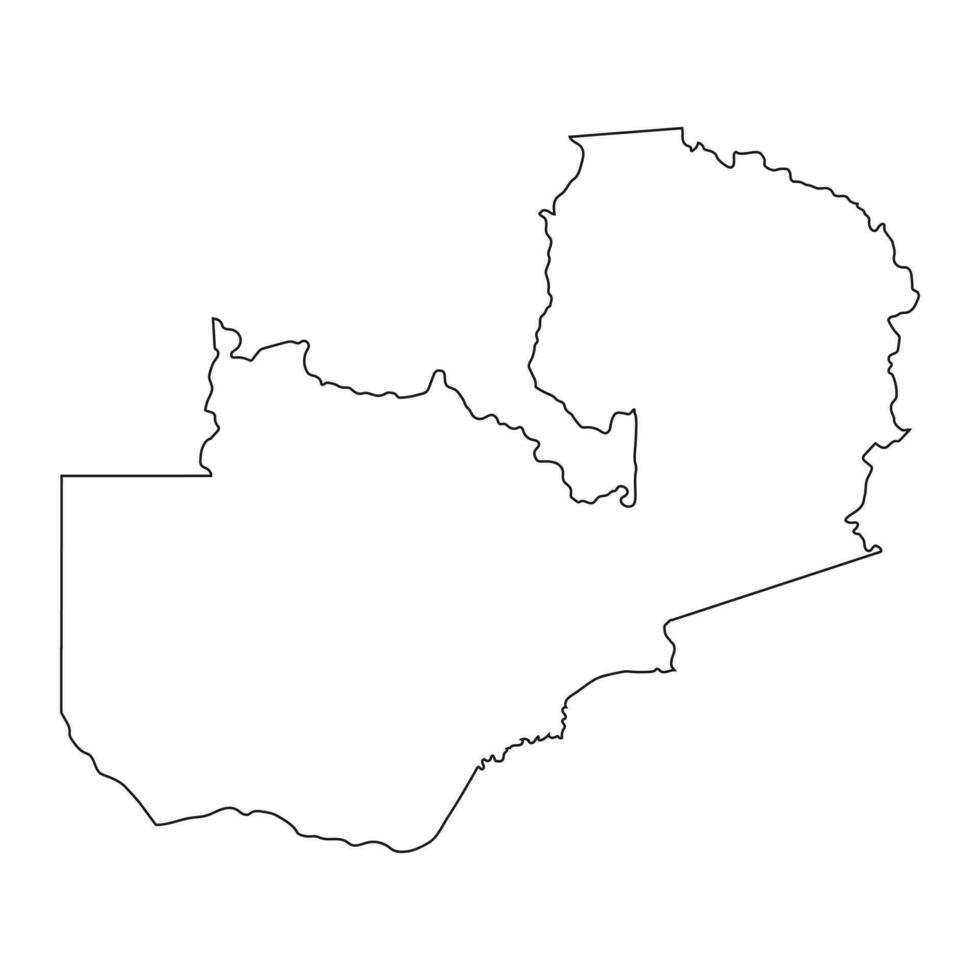 Highly detailed Zambia map with borders isolated on background vector