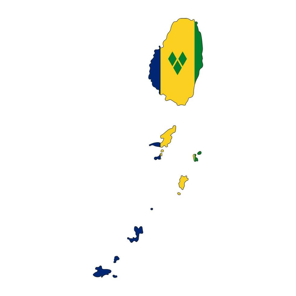 Saint Vincent and the Grenadines flag simple illustration for independence day or election vector
