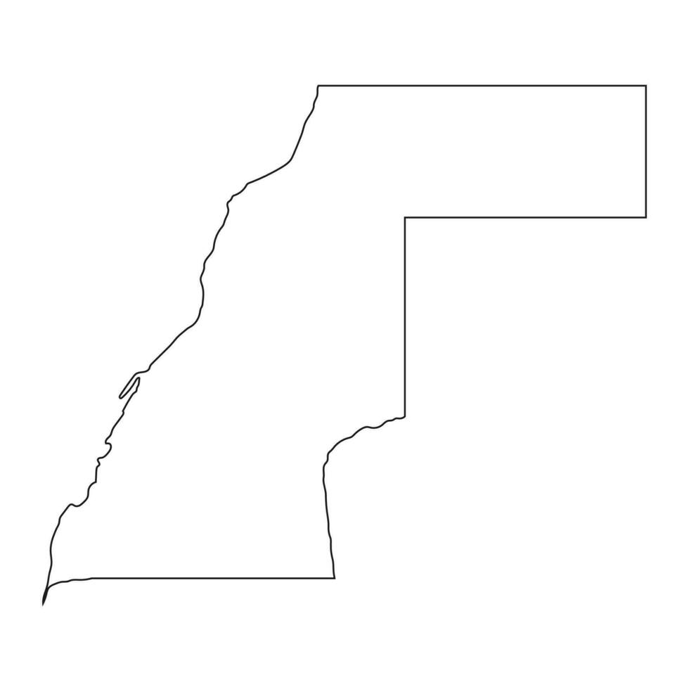 Highly detailed Western Sahara map with borders isolated on background vector