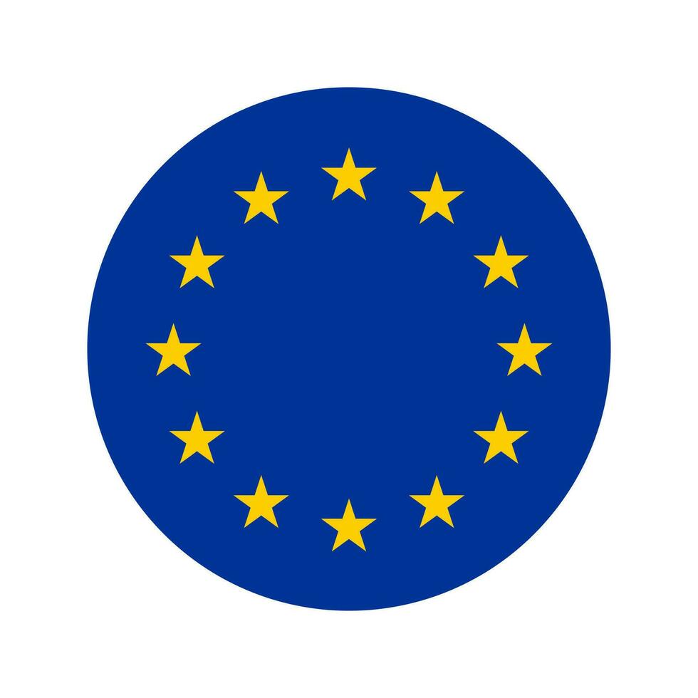 European Union flag with blue background and yellow stars vector