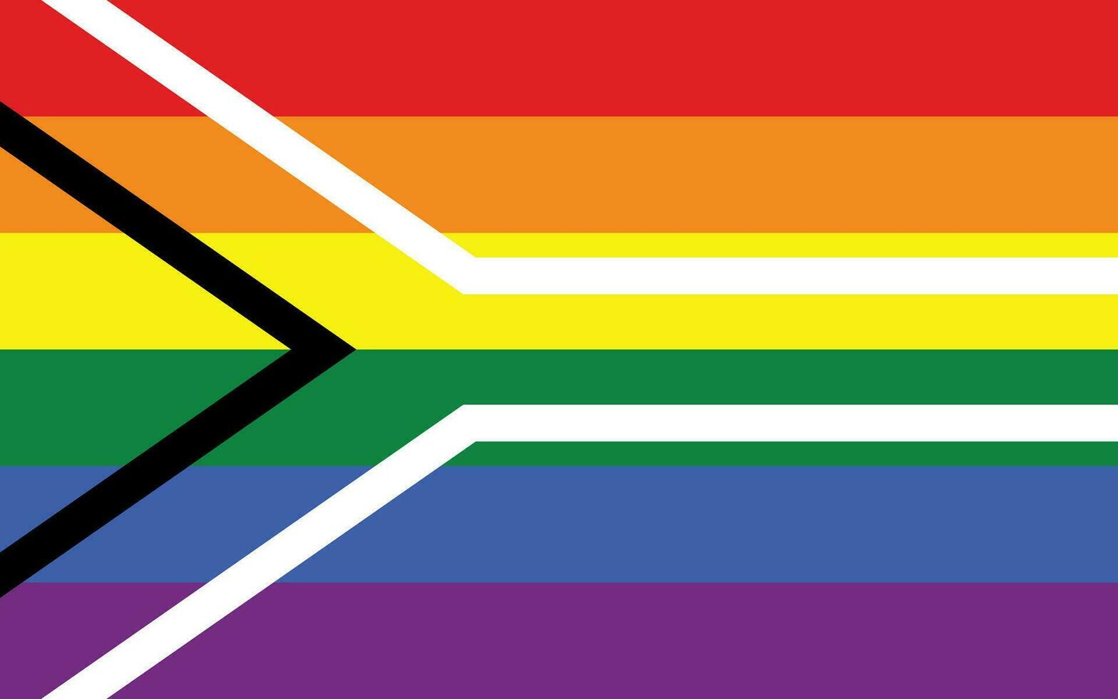 Gay pride South Africa flag or Rainbow pride flag Sexual identity pride flag vector