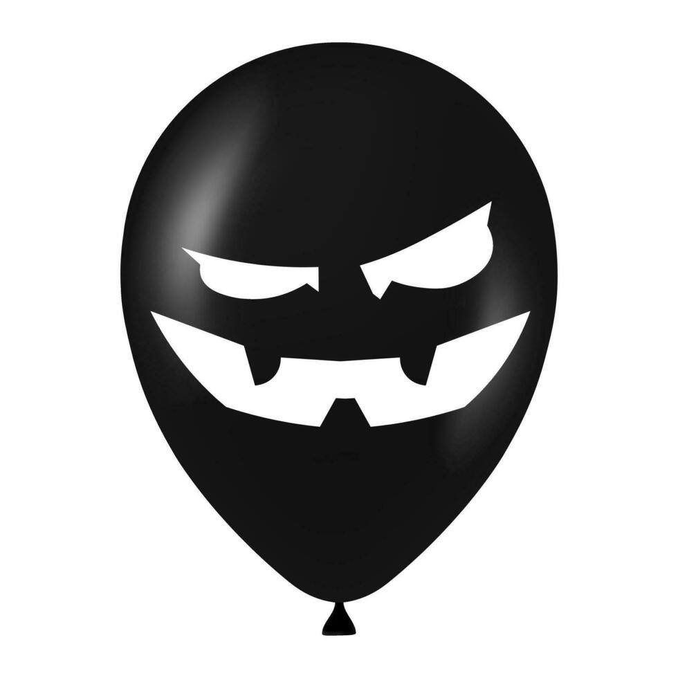 Halloween black balloon illustration with scary and funny face vector